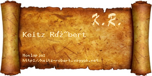 Keitz Róbert névjegykártya